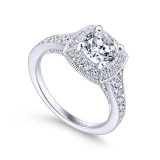 Gabriel & Co. 14k White Gold Entwined Halo Engagement Ring - ER12838R4W44JJ photo 3