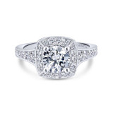 Gabriel & Co. 14k White Gold Entwined Halo Engagement Ring - ER12838R4W44JJ photo