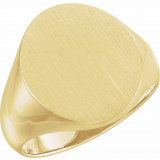 10K Yellow 18x16 mm Oval Signet Ring - 9600123832P photo