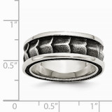 Chisel Stainless Steel Polished And Antiqued 9mm Men's Band photo 2