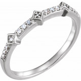 14K White 1/10 CTW Diamond Stackable Ring - 65212760001P photo