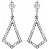 14K White 1/4 CTW Diamond Earrings - 65198260000P photo 2