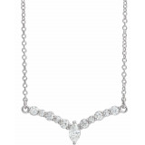 14K White 1/3 CTW Diamond 18 V Necklace - 86943615P photo
