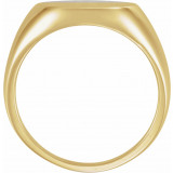 10K Yellow 15 mm Round Signet Ring - 91308593P photo 2