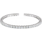 14K White 3 1/3 CTW Diamond Bangle Bracelet - 6808860001P photo