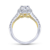 Gabriel & Co. 14k Two Tone Gold Blush Halo Engagement Ring - ER12835C4T44JJ photo 2