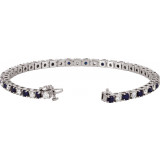 14K White Blue Sapphire & 2 3/8 CTW Diamond Line 7 Bracelet - 62074100P photo 2