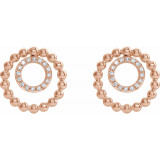 14K Rose  1/10 CTW Diamond Beaded Circle Earrings - 653412602P photo 2