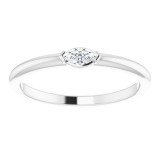 14K White 1/8 CTW Diamond Solitaire Ring - 124565109P photo 3