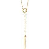 14K Yellow Circle and Bar Y 18 Necklace - 65239760001P photo