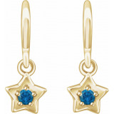 14K Yellow 3 mm Round December Youth Star Birthstone Earrings - 653420631P photo 2