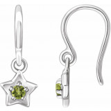 14K White 3 mm Round August Youth Star Birthstone Earrings - 653420620P photo