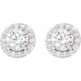 14K White 7/8 CTW Diamond Earrings - 868396020P photo 2