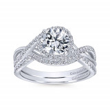 Gabriel & Co. 14k White Gold Contemporary Twisted Engagement Ring - ER7804W44JJ photo 2