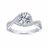 Gabriel & Co. 14k White Gold Contemporary Twisted Engagement Ring - ER7804W44JJ photo