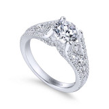 Gabriel & Co. 14k White Gold Entwined Straight Engagement Ring - ER12814R4W44JJ photo 3