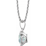 14K White Aquamarine & .05 CTW Diamond 18 Necklace - 65195360003P photo 2