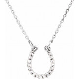 14K White .07 CTW Diamond Horseshoe 16 Necklace - 66412100001P photo