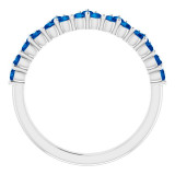 14K White Blue Sapphire Crown Ring - 71972605P photo 2