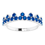 14K White Blue Sapphire Crown Ring - 71972605P photo 3