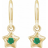 14K Yellow 3 mm Round May Youth Star Birthstone Earrings - 653420613P photo 2