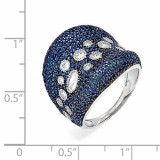 Quality Gold Sterling Silver White & Blue CZ Brilliant Embers Ring photo 2