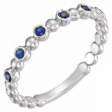 14K White Blue Sapphire Stackable Ring - 71814600P photo