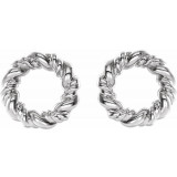 14K White 9.4 mm Circle Rope Earrings - 86821600P photo 2