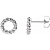14K White 9.4 mm Circle Rope Earrings - 86821600P photo