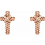 14K Rose Rope Cross Earrings - R170111003P photo 2