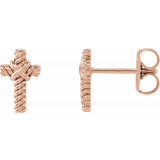14K Rose Rope Cross Earrings - R170111003P photo