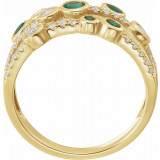 14K Yellow Emerald & 3/8 CTW Diamond Ring - 653533601P photo 2