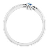 14K White Blue Sapphire Sideways Cross Ring - R43069640P photo 2