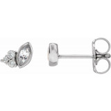 14K White Sapphire & .05 CTW Diamond Earrings - 87095618P photo