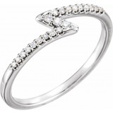14K White 1/8 CTW Diamond Stackable Ring - 123053600P photo